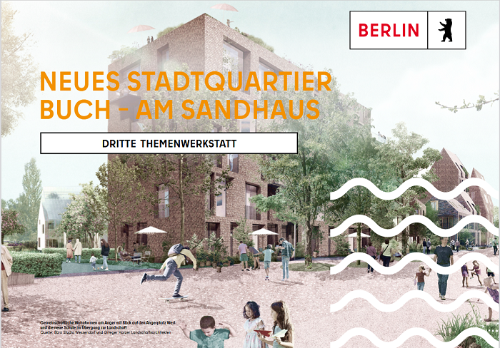 Flyer zur 3. Themenwerkstatt zum Quartier Am Sandhaus (Flyer: SenStadt)