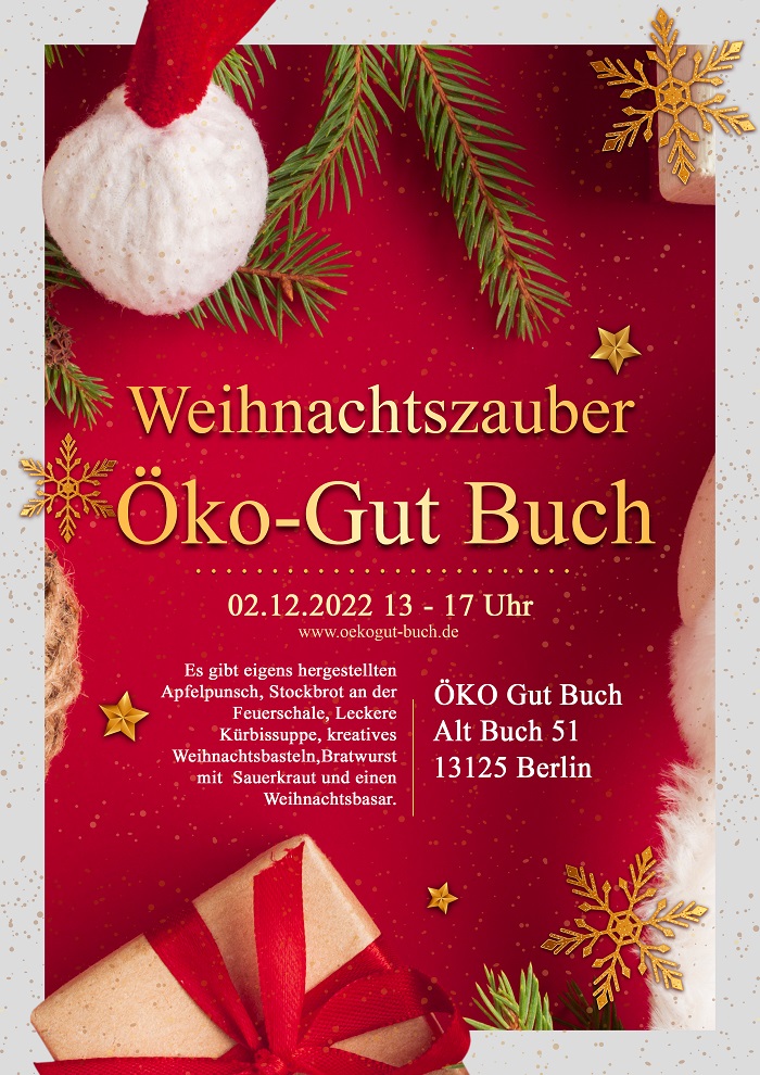 Plakat Weihnachtsmarkt ÖkoGut Buch 2022