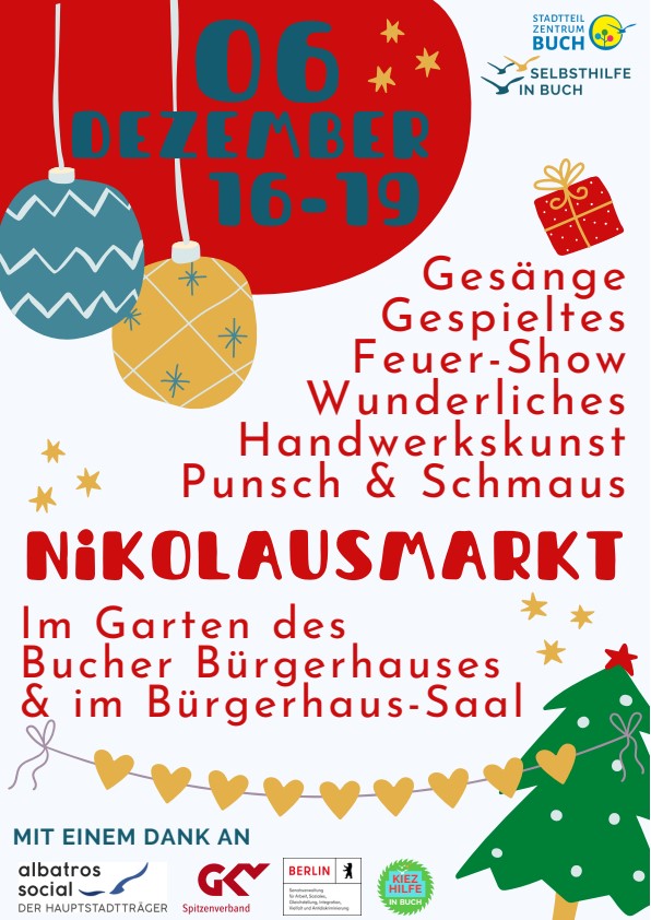 Flyer des Nikolausmarktes im Bucher Bürgerhaus