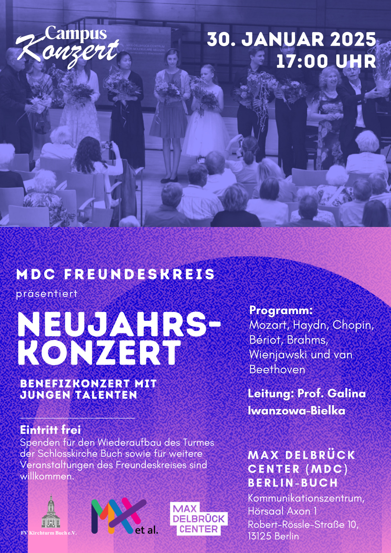 Poster des Neujahrskonzerts 2025 (© Freundeskreis Max Delbrück Center)